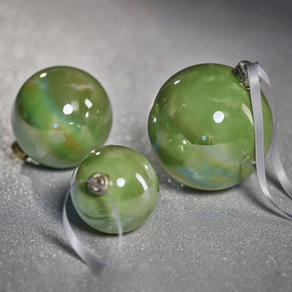 Solid Luster Glass Ball Ornament - Green - Ornaments by Carlyle Avenue