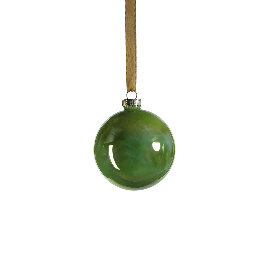 Solid Luster Glass Ball Ornament - Green