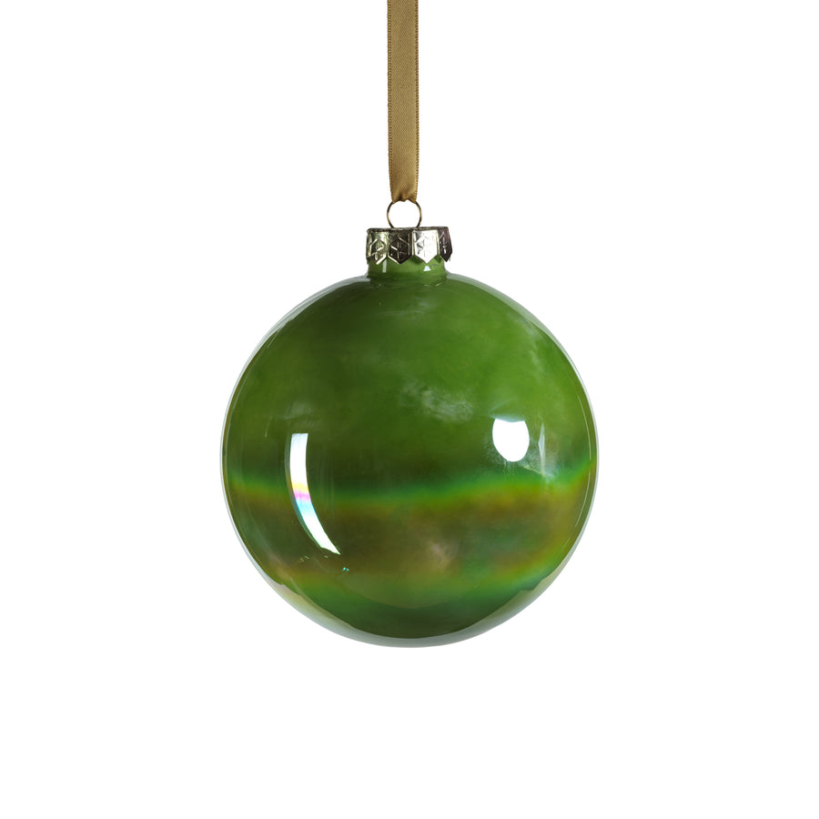 Solid Luster Glass Ball Ornament - Green