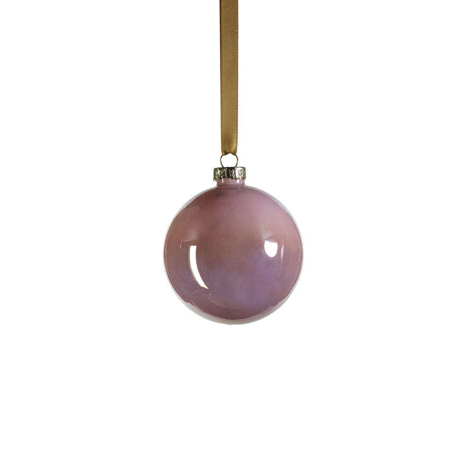 Solid Luster Glass Ball Ornament - Pink