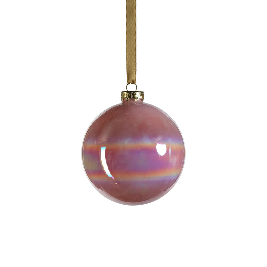 Solid Luster Glass Ball Ornament - Pink