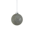 Beaded Glass Ball Ornament - Silver - Ornaments by Carlyle Avenue