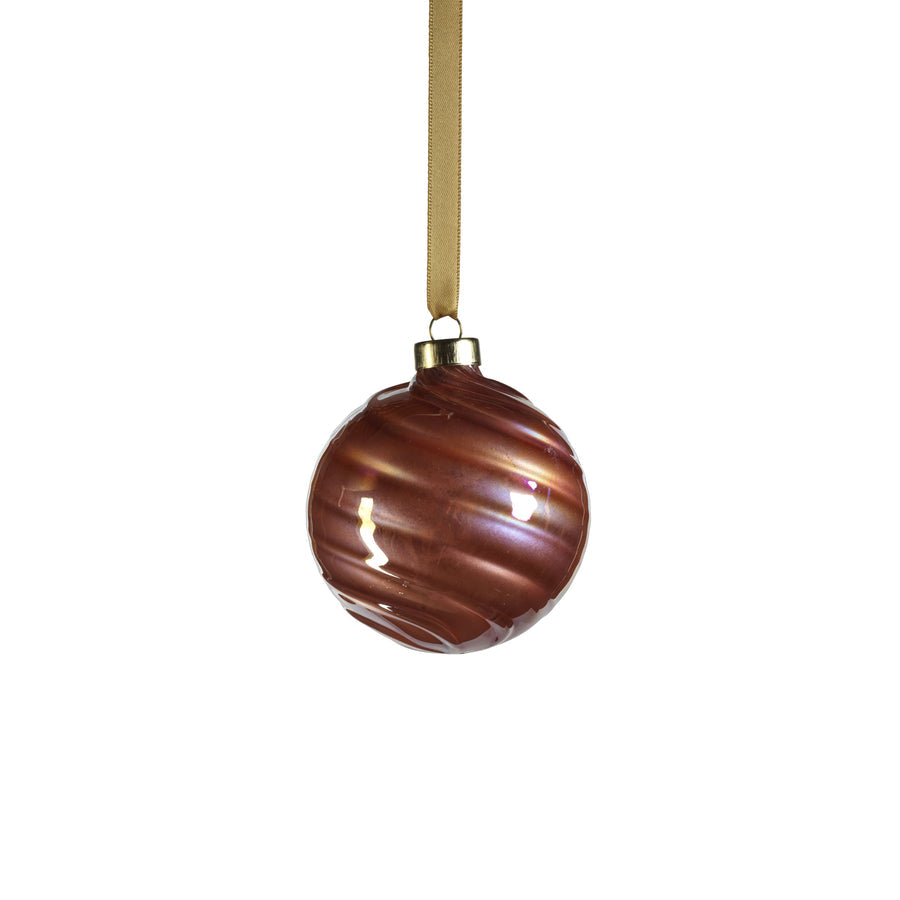 Pearl Luster Glass Ball Ornament - Rose Gold