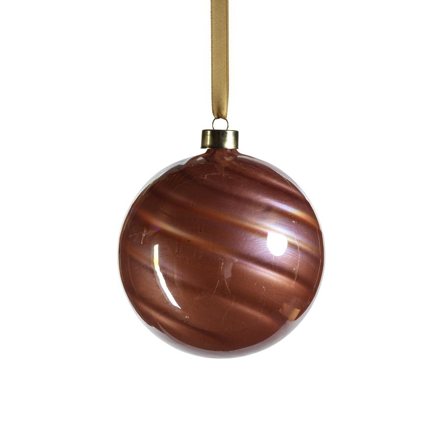 Pearl Luster Glass Ball Ornament - Rose Gold