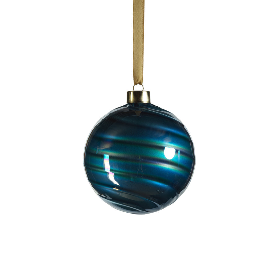 Pearl Luster Glass Ball Ornament - Blue