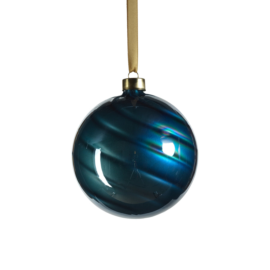Pearl Luster Glass Ball Ornament - Blue - Ornaments by Carlyle Avenue