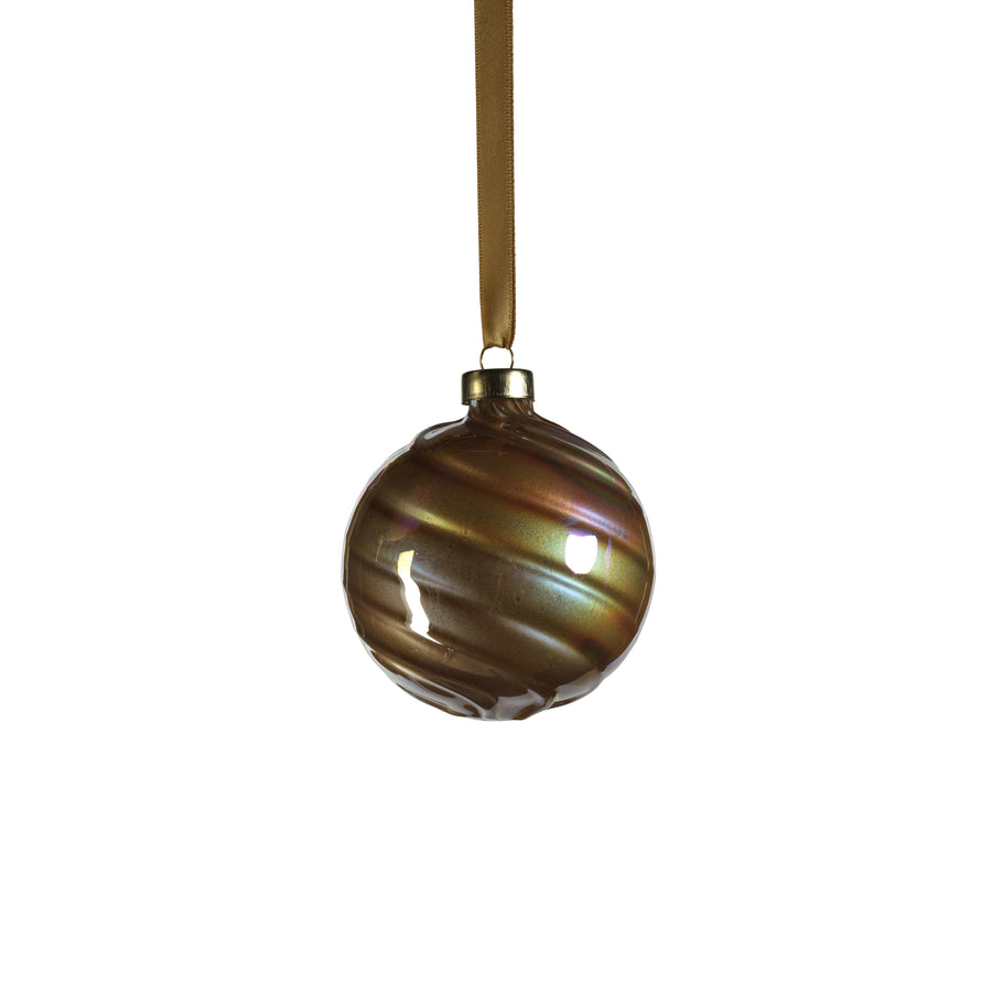 Pearl Luster Glass Ball Ornament - Gold