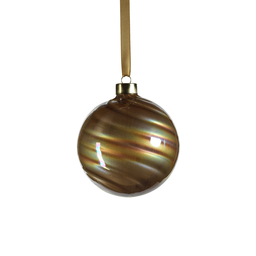 Pearl Luster Glass Ball Ornament - Gold
