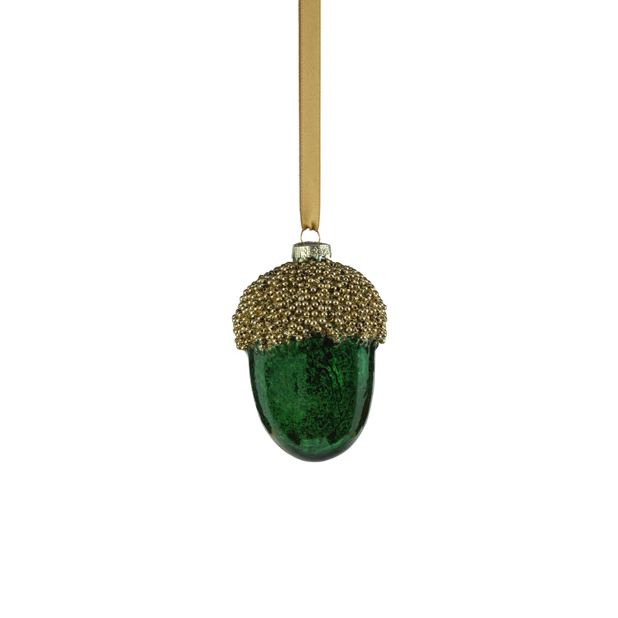 Beaded Glass Acorn Ornament