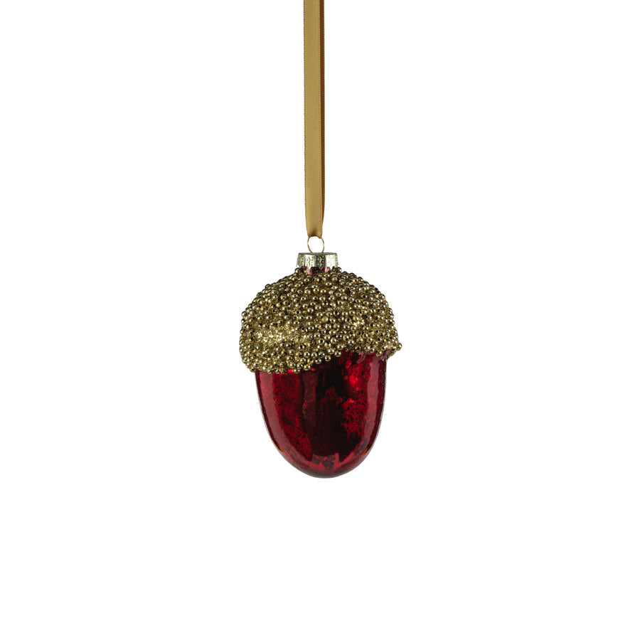 Beaded Glass Acorn Ornament