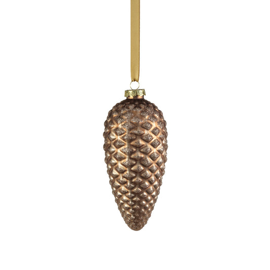Glass Pine Cone Ornament - Umber Copper Bronze - Holiday Ornaments by Carlyle Avenue