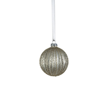 Antique Ribbed Ornament - Matte Silver - Ornaments by Carlyle Avenue