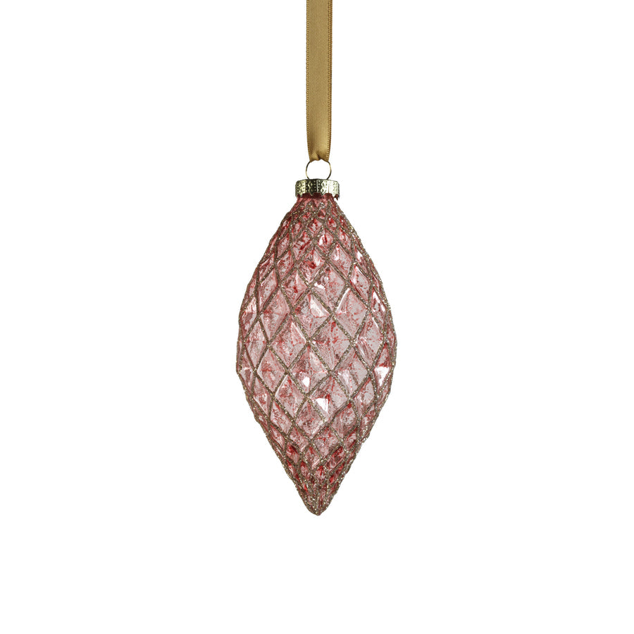 Harlequin Glass Ornament - Plum