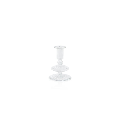 Lucerna Glass Taper Holder - Clear - Taper Holder by Carlyle Avenue