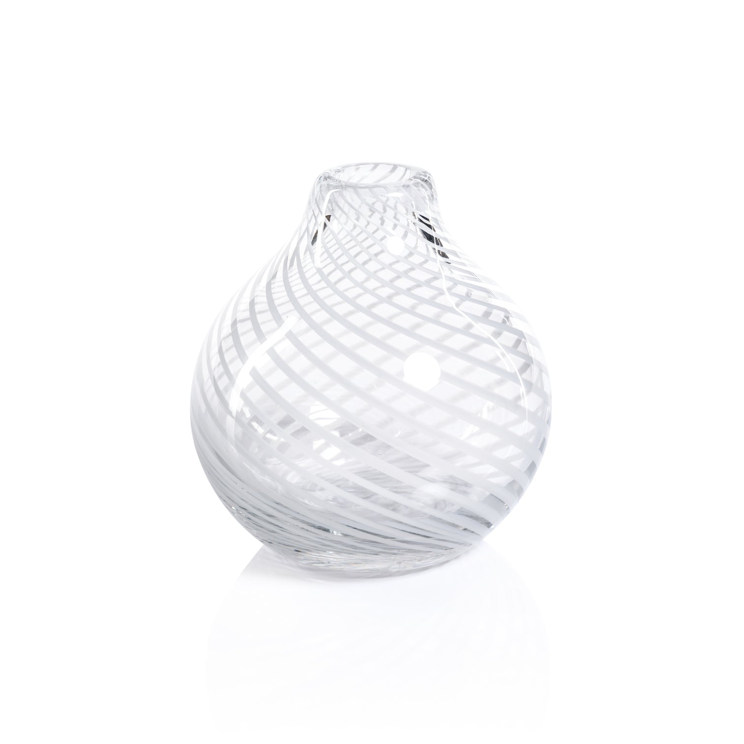 Claire Clear Bud Vases with White Swirl - Vases by Carlyle Avenue