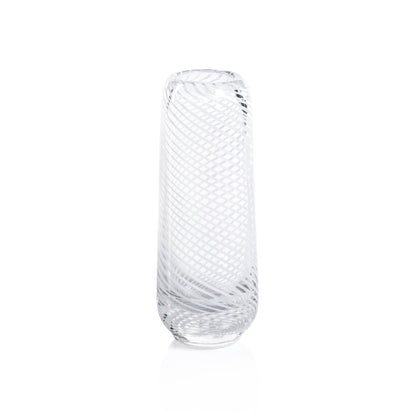 Claire Clear Bud Vases with White Swirl - Vases by Carlyle Avenue