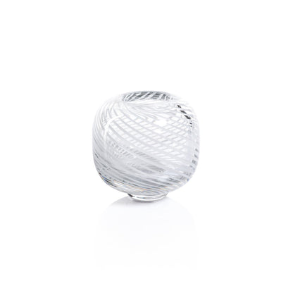 Claire Clear Bud Vases with White Swirl - Vases by Carlyle Avenue