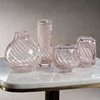 Claire Clear Bud Vases with Blush Swirl - Vases by Carlyle Avenue
