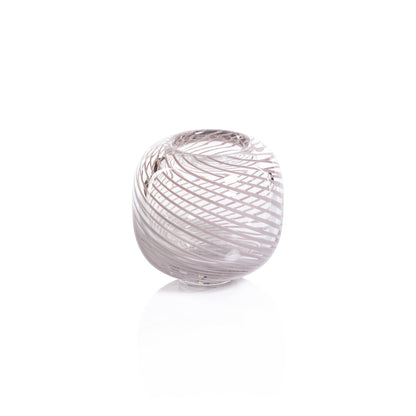 Claire Clear Bud Vases with Blush Swirl - Vases by Carlyle Avenue