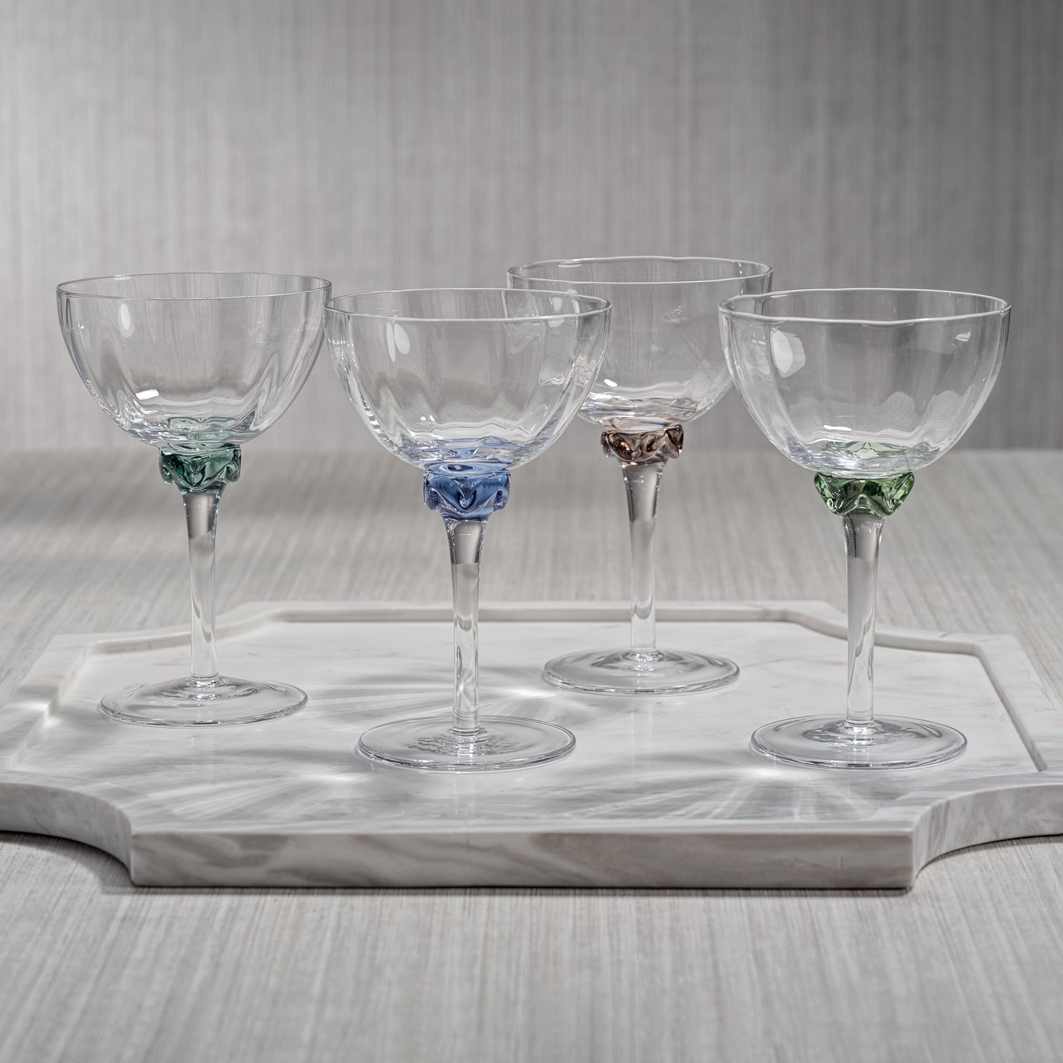Colette Glassware - Martini/Cocktail Glass - Emerald Colors - Drinkware by Carlyle Avenue