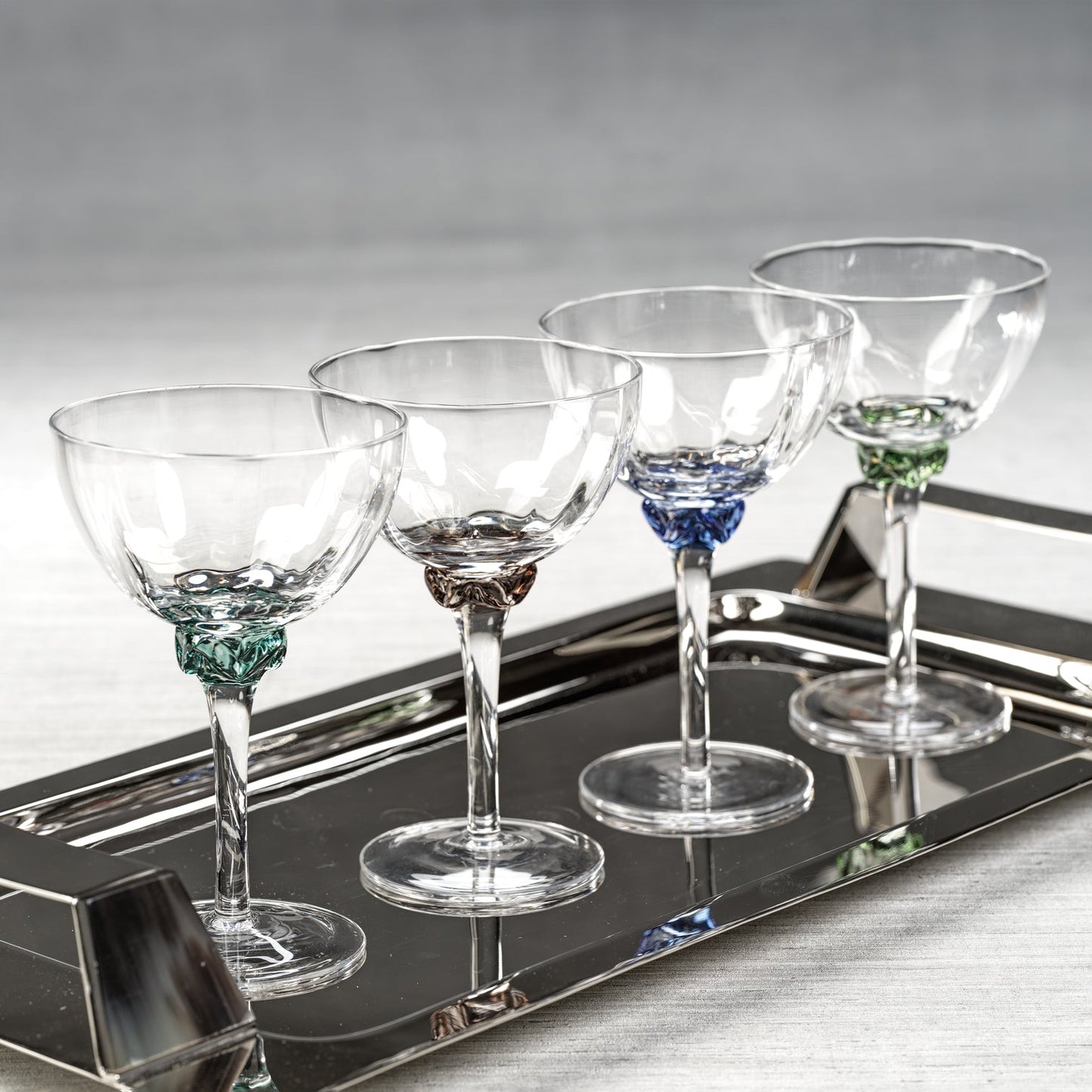 Colette Glassware - Martini/Cocktail Glass - Emerald Colors - Drinkware by Carlyle Avenue