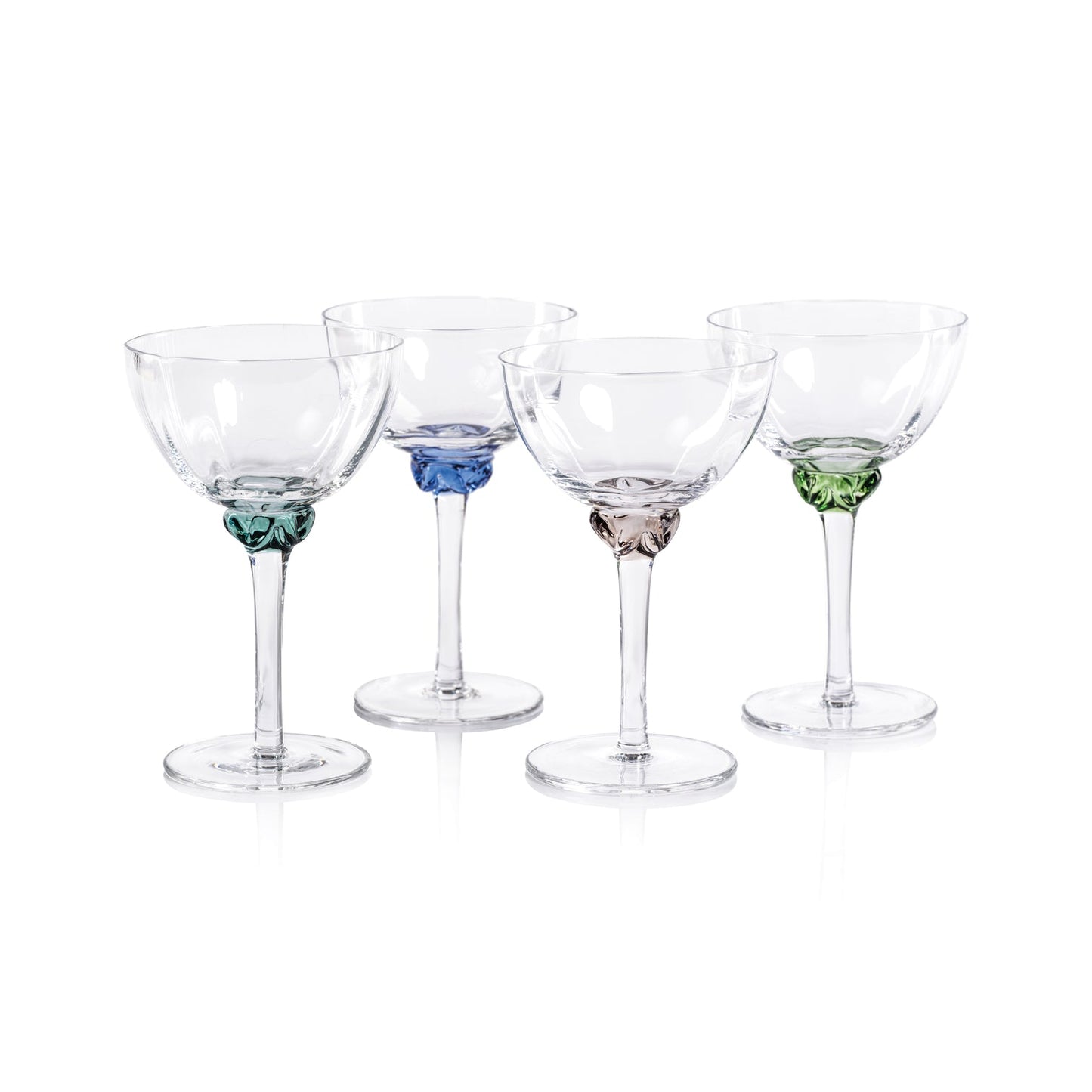 Colette Glassware - Martini/Cocktail Glass - Emerald Colors - Drinkware by Carlyle Avenue