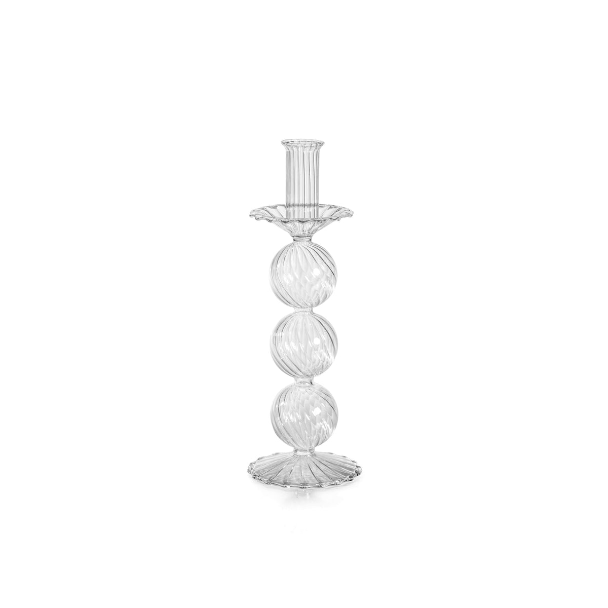 San Marco Swirl Glass Taper Holder - Candle Holders by Carlyle Avenue