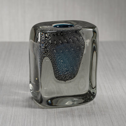 Handcrafted Crystal Bloom Vase - Blue - Vases by Carlyle Avenue