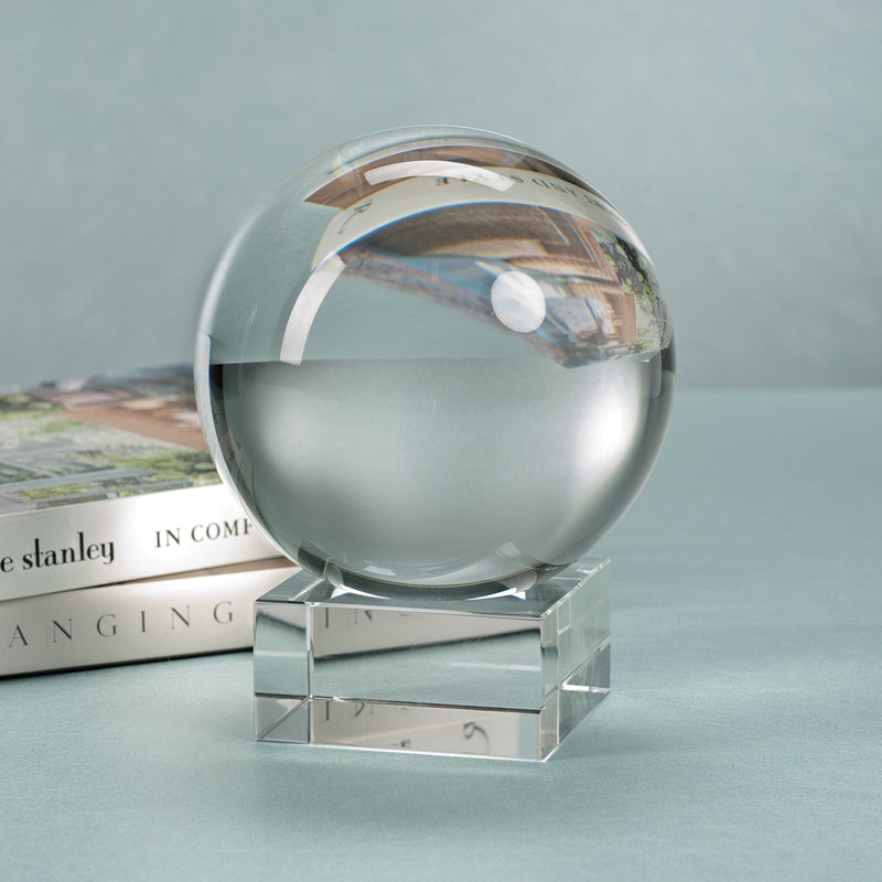 Serenity Crystal Orb on Base - Clear - Large -  by Carlyle Avenue