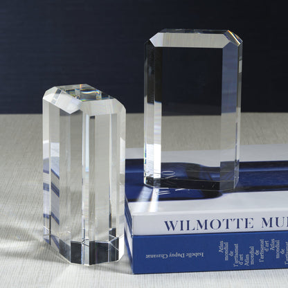 Claire Crystal Glass Bookends - Set of 2