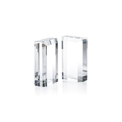 Claire Crystal Glass Bookends - Set of 2