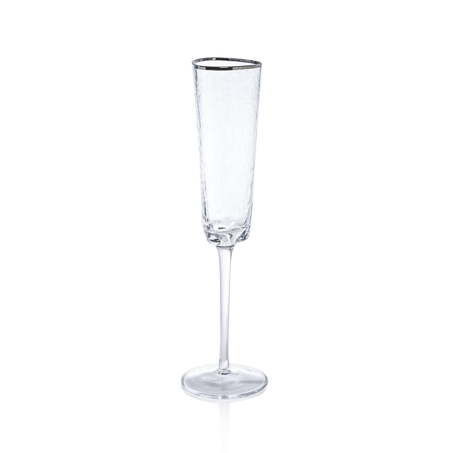 Aperitivo Triangular Glass - Clear w/ Platinum Rim - Glassware by Carlyle Avenue
