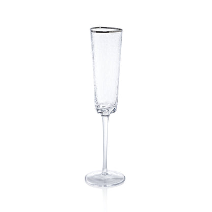 Aperitivo Triangular Glass - Clear w/ Platinum Rim - Glassware by Carlyle Avenue