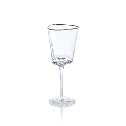Aperitivo Triangular Glass - Clear w/ Platinum Rim - Glassware by Carlyle Avenue
