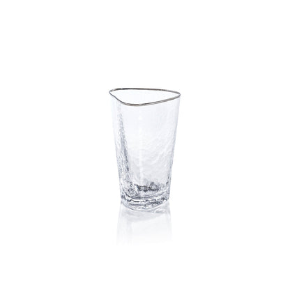 Aperitivo Triangular Glass - Clear w/ Platinum Rim - Glassware by Carlyle Avenue