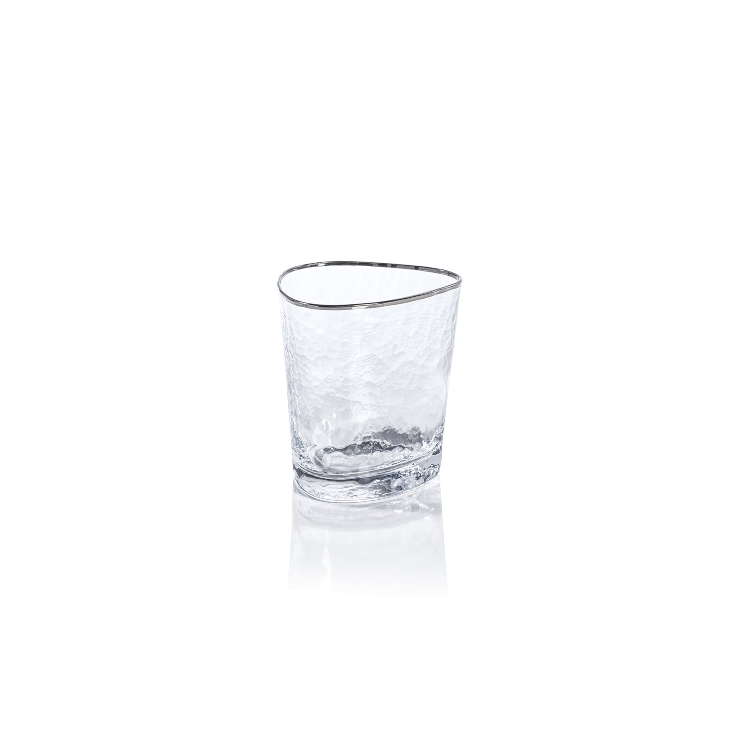 Aperitivo Triangular Glass - Clear w/ Platinum Rim