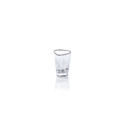 Aperitivo Triangular Glass - Clear w/ Platinum Rim - Glassware by Carlyle Avenue