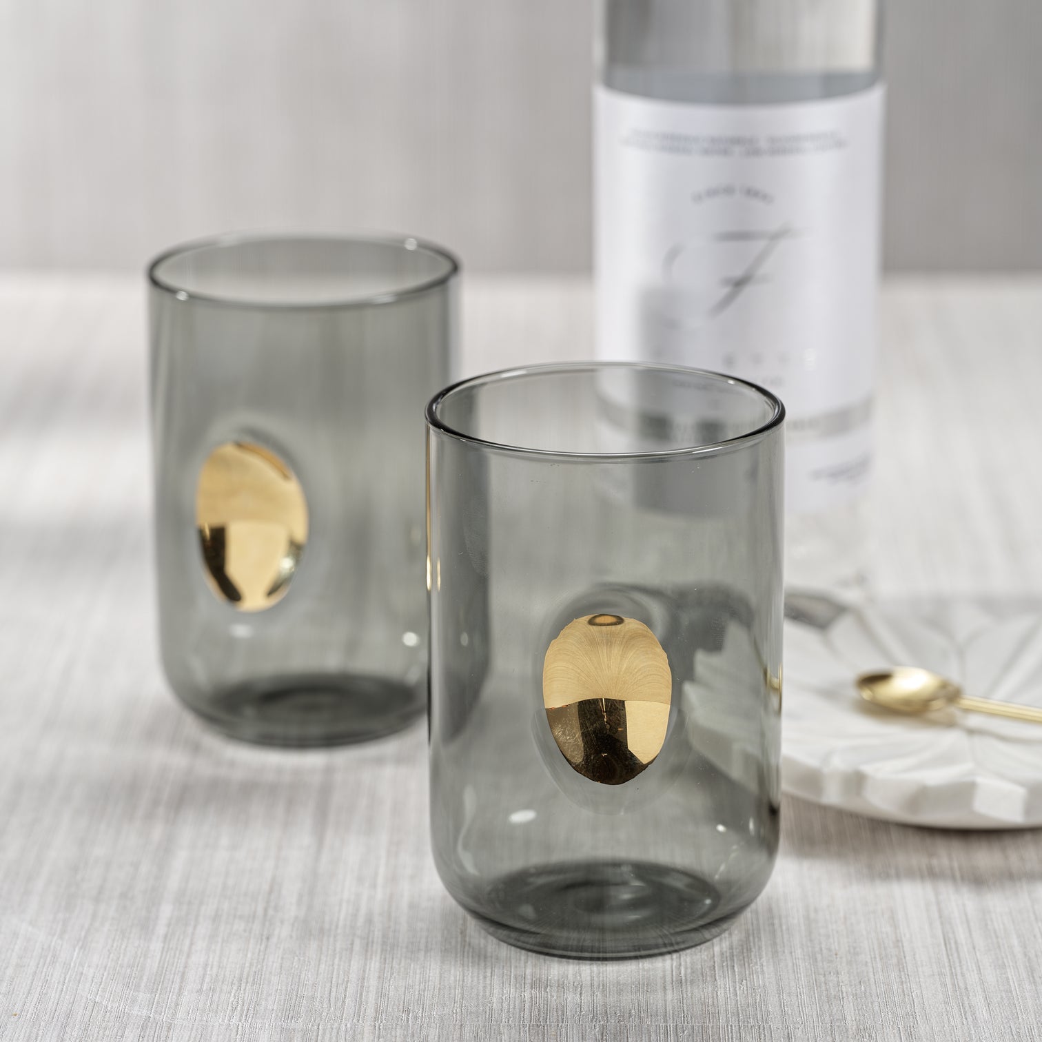 Aperitivo Tumbler with Gold Accent - Smoke - Set of 4