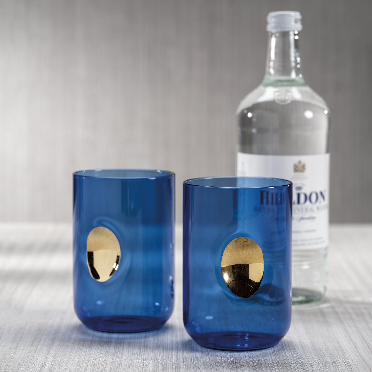Aperitivo Tumbler with Gold Accent - Cobalt Blue - Set of 4