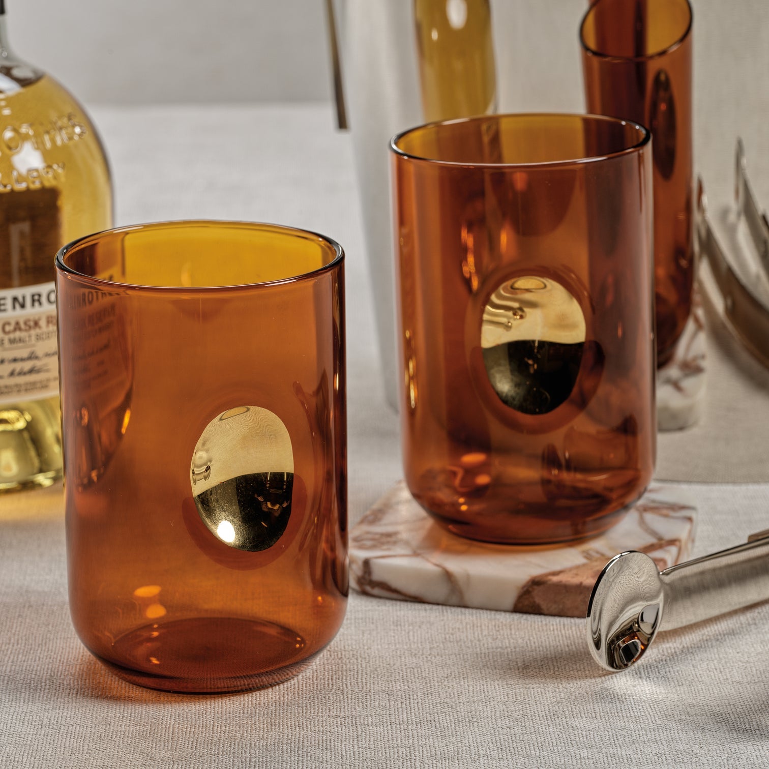 Aperitivo Tumbler with Gold Accent - Desert Amber - Set of 4