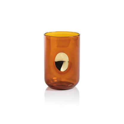 Aperitivo Tumbler with Gold Accent - Desert Amber - Set of 4 - Glassware by Carlyle Avenue