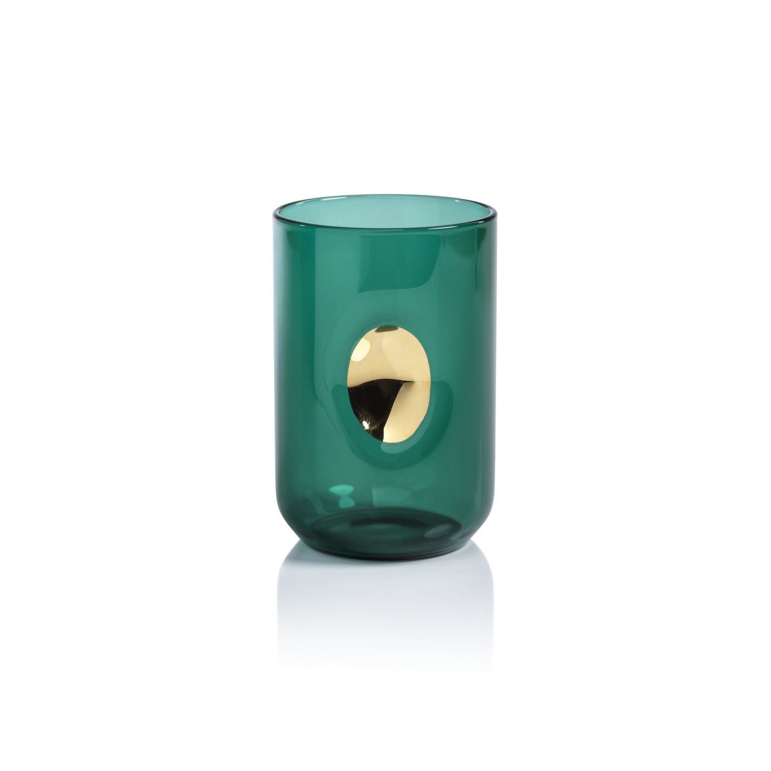 Aperitivo Tumbler with Gold Accent - Emerald Teal - Set of 4
