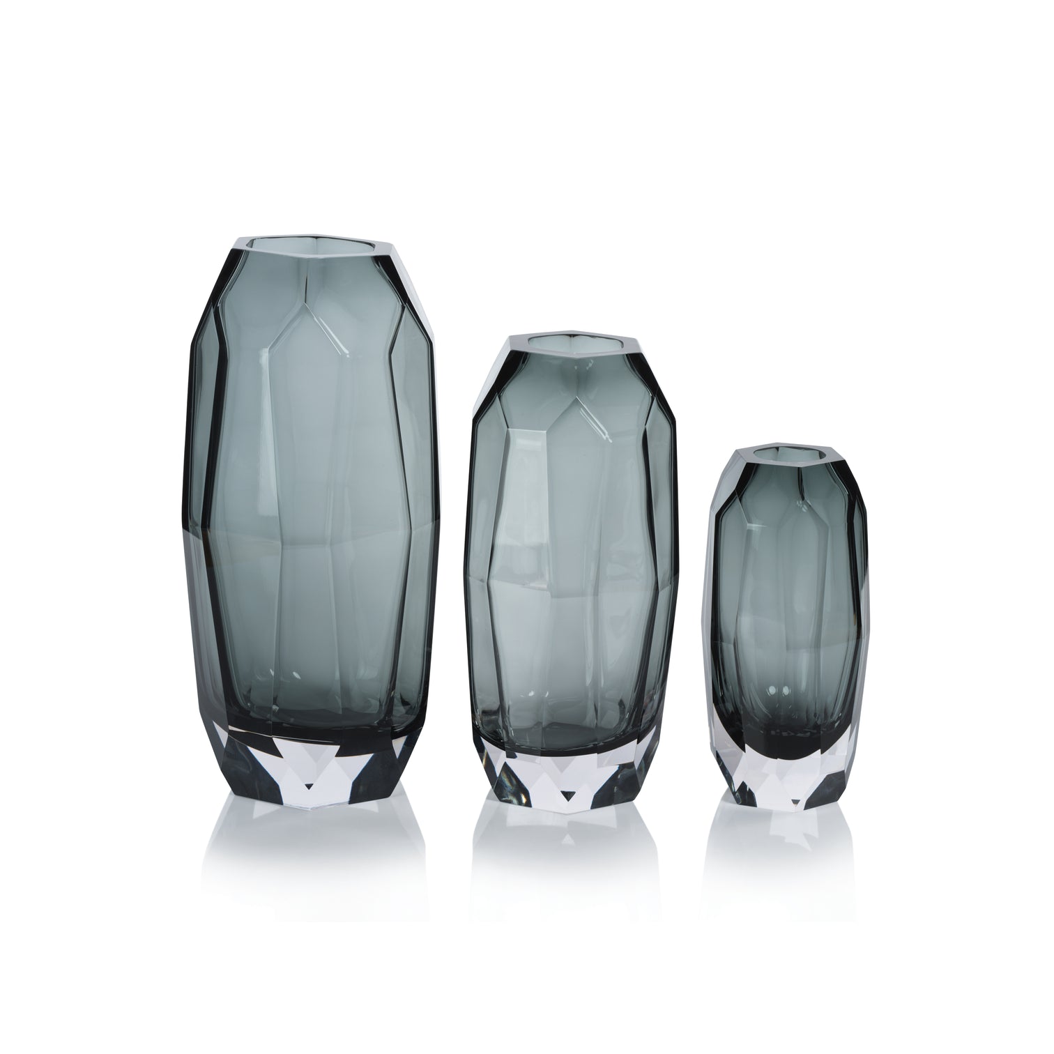 Imperial Glass Vase - Smoke