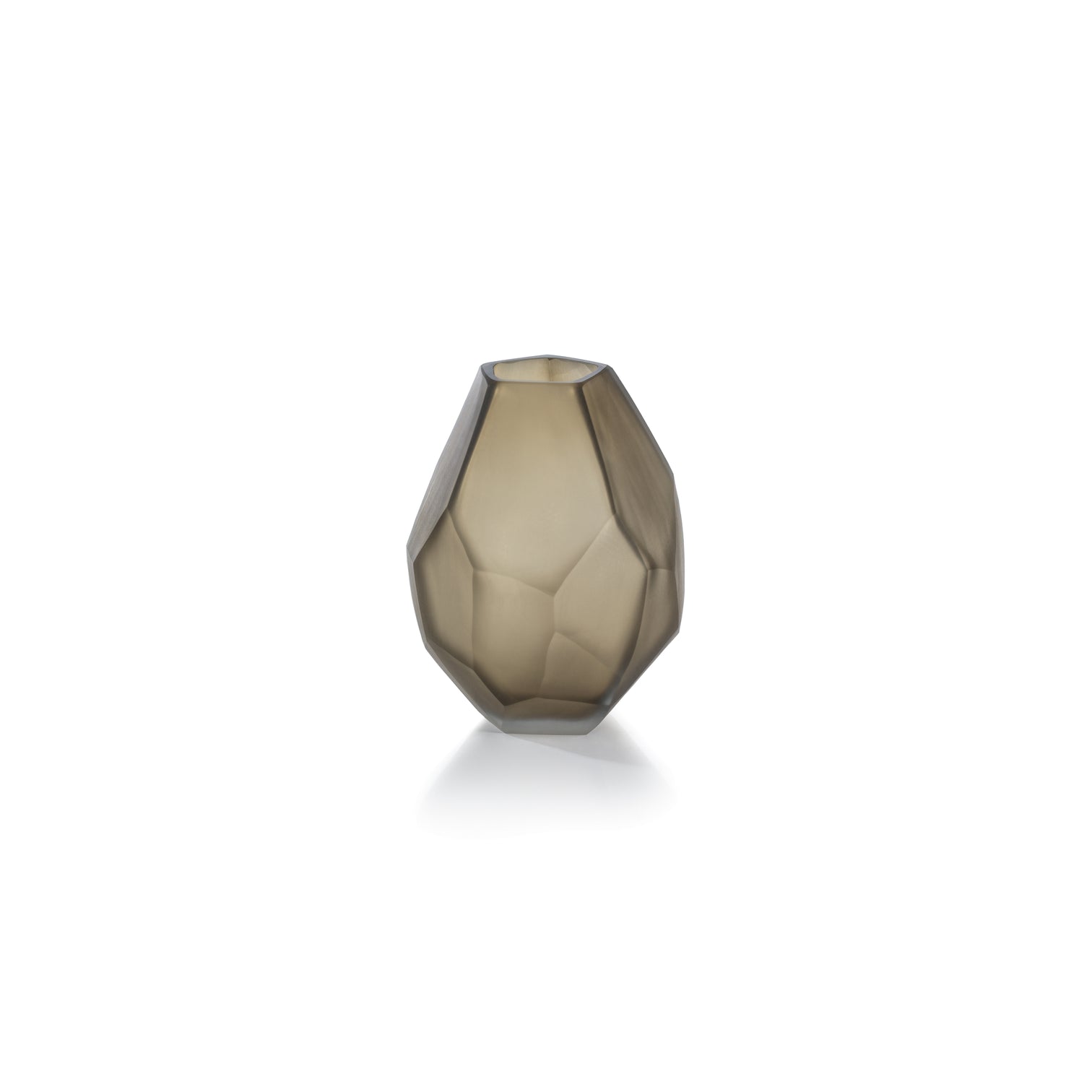 Faceted Frosted Taupe Vase