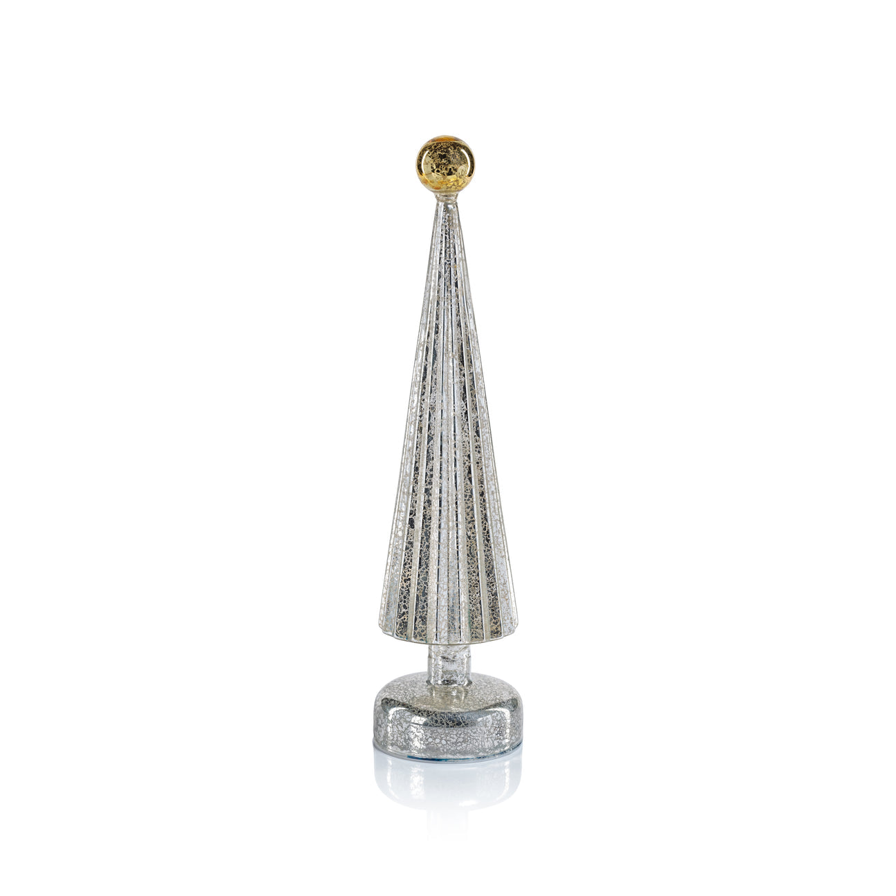 LED Tree with Globe Finial - Silver with Gold