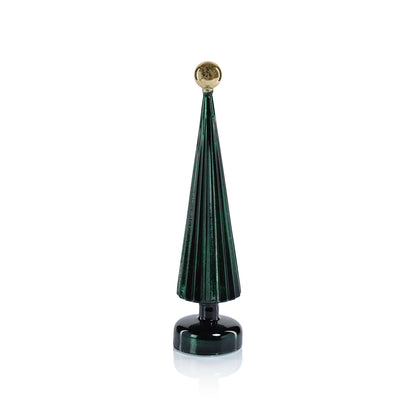 LED Tree with Globe Finial - Green w/ Gold - Christmas Trees by Carlyle Avenue