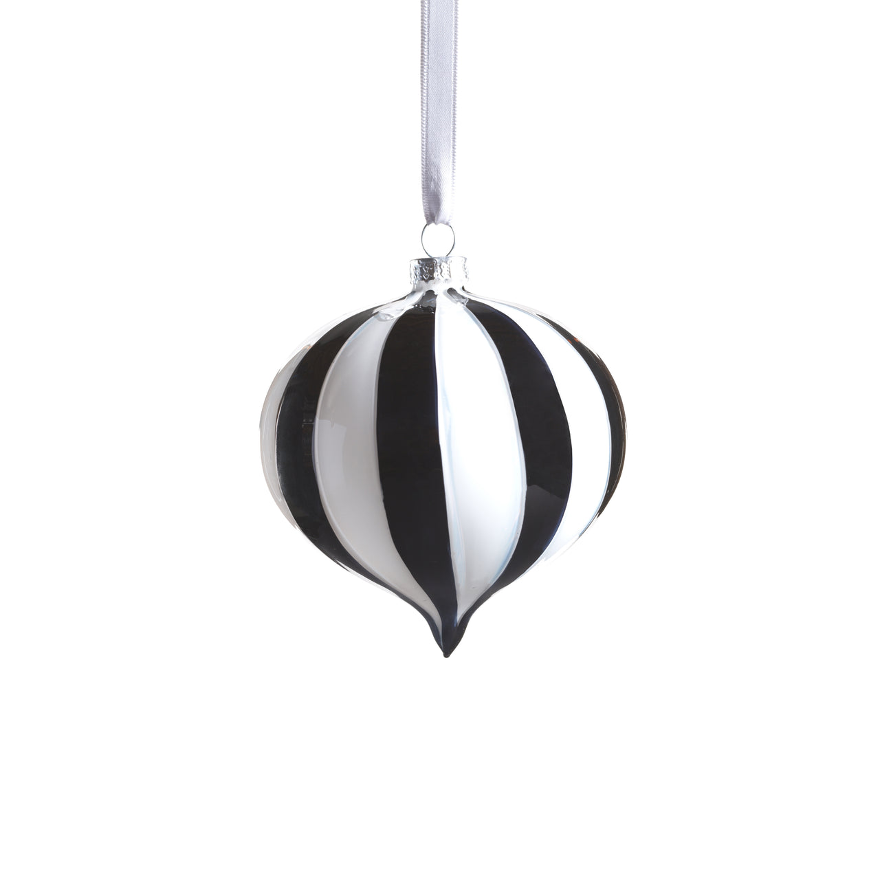 Twilight Stripe Glass Ornament - Set of 4