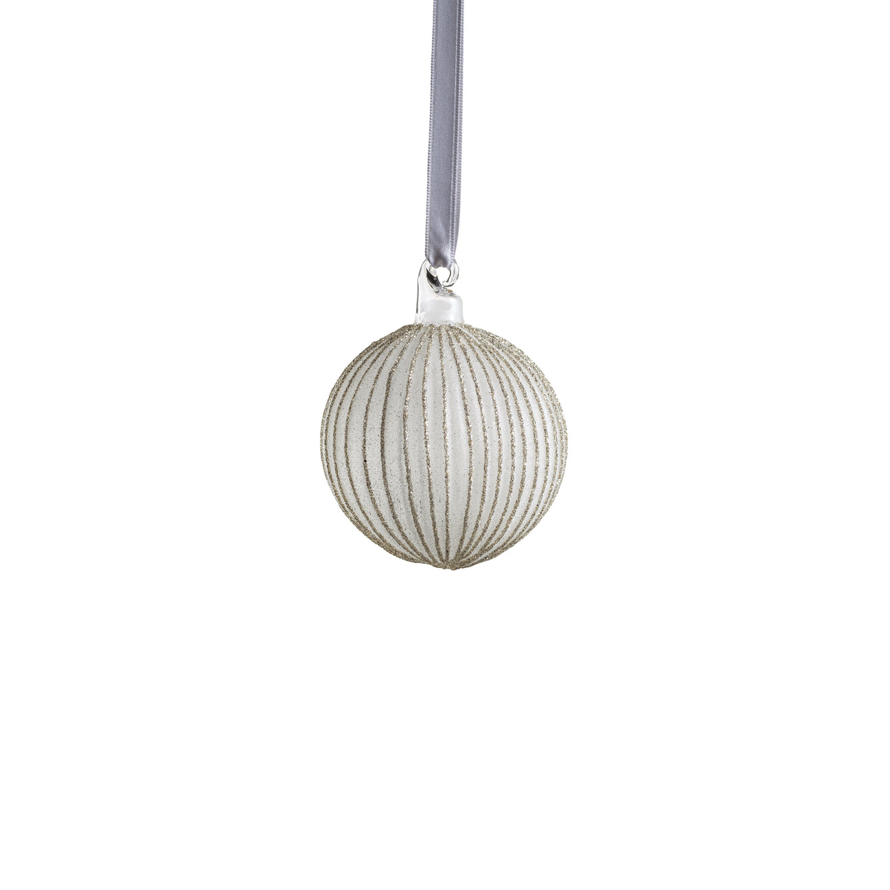 Shimmering Charm Glass Ornament - Silver