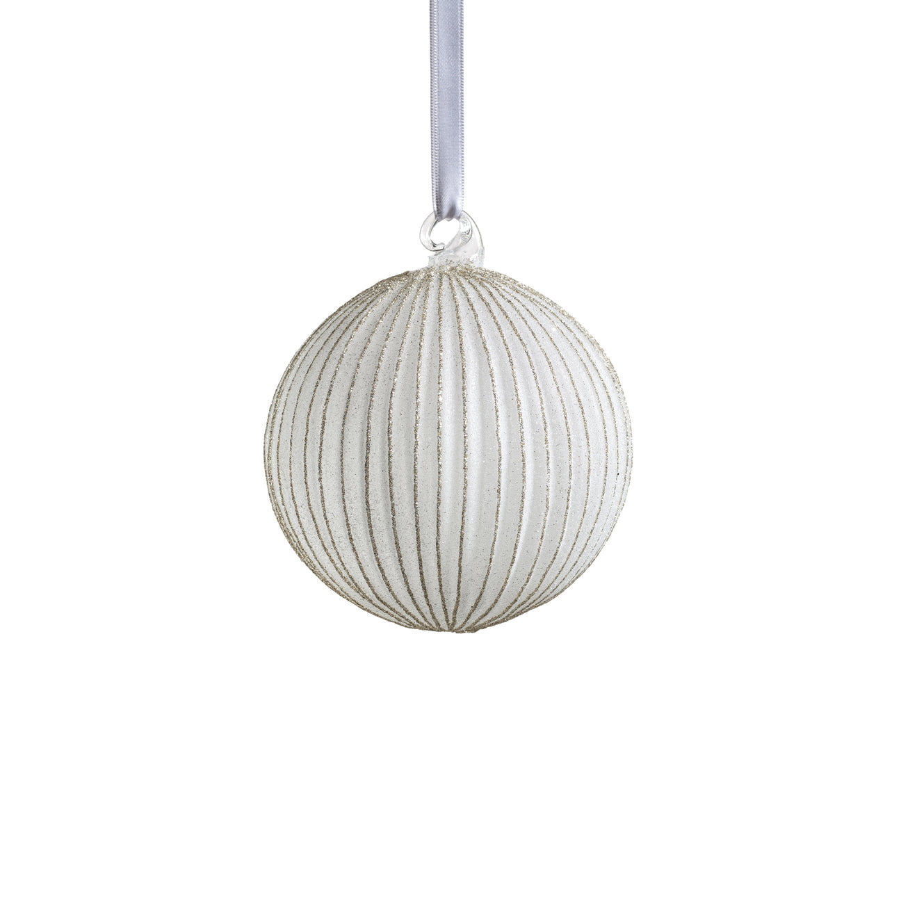 Shimmering Charm Glass Ornament - Silver