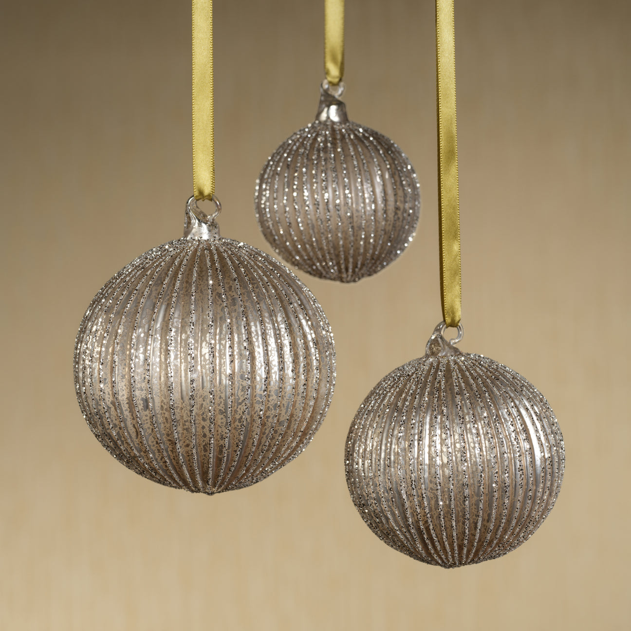 Shimmering Charm Glass Ornament - Gold